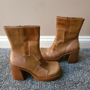 Y2K LEI Patchwork Vivica Heeled Boots